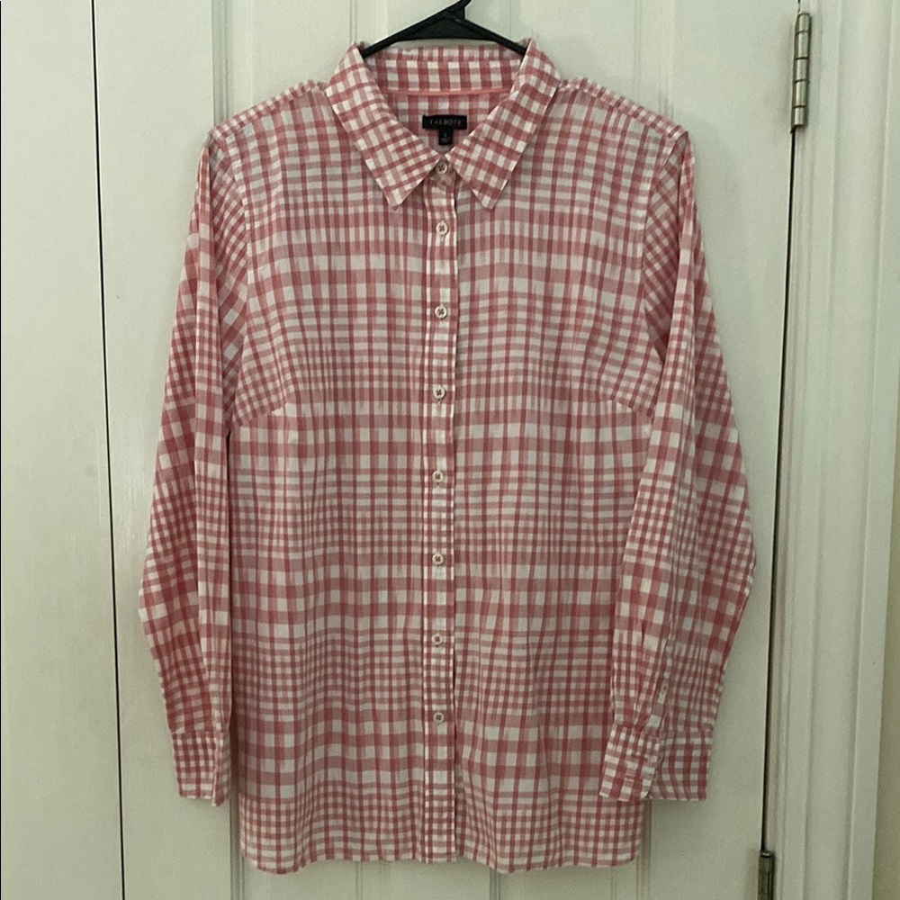 Talbots Pink Checkered women’s Blouse